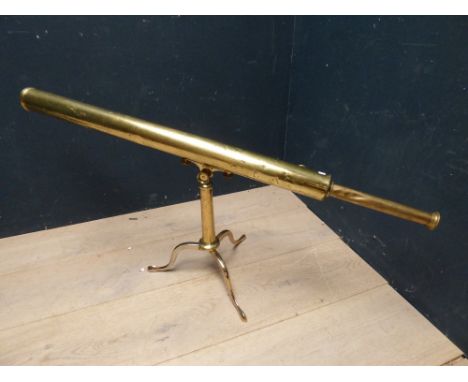 Antique brass table top telescope with brass stand by Negretti & Zambra