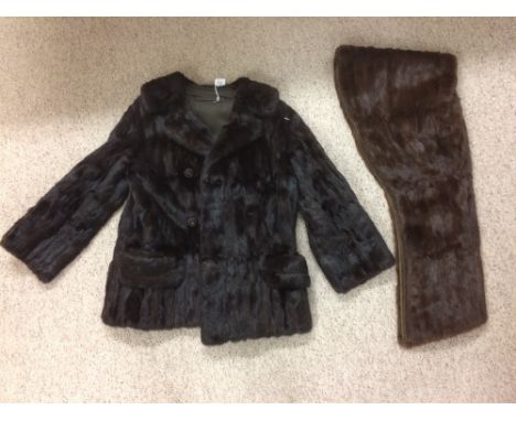 Short mink coat and shawl