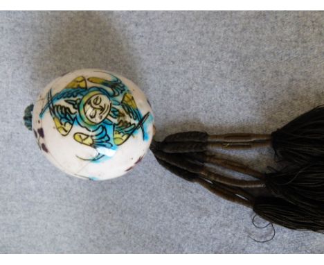 Far Eastern ceramic hanging ball with tassle