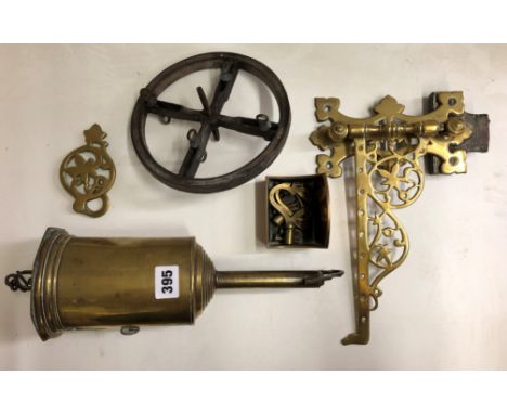 BRASS MEAT JACK, PULLEY WHEEL AND BRACKET
