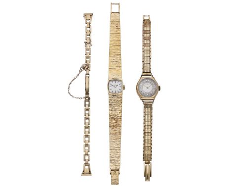 Omega. Two gold lady’s bracelet watches, circa 1929 & 1969. Movements: manual winding, 1st; no. 8434621, 2nd; no. 28639493. D