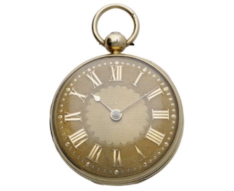 Brockbank & Atkins. A consular cased watch, 1827. Movement: gilded full plate, verge escapement, pierced and engraved balance