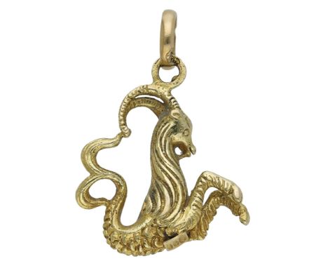 An 18ct gold Capricorn charm by Uno A Erre, the realistically modelled Sea Goat charm stamped with Italian assay marks and si