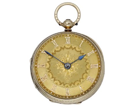 Thomas Allcock, A gold consular cased watch, 1875. Movement: gilded full plate, lever escapement, engraved balance cock, fuse