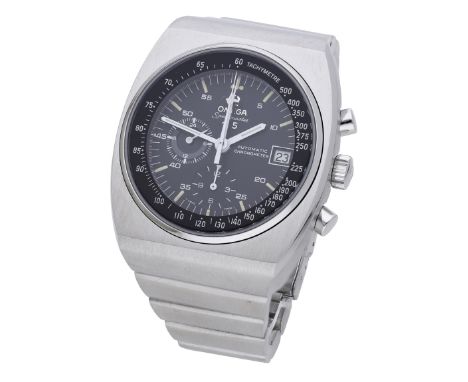 Omega. A stainless steel tonneau-form automatic chronograph wristwatch, Ref. 378081/ST1780002, Speedmaster 125, circa 1974. M