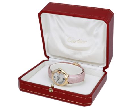 Cartier. A lady’s gold wristwatch, Ref. 3007, Ballon Bleu, circa 2010. Movement: quartz. Dial: silvered, Roman numerals, secr
