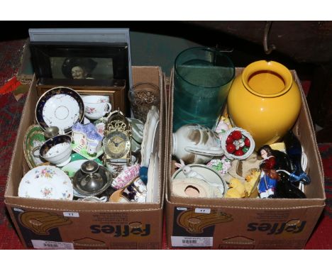Two boxes of miscellaneous to include Coalport, Aynsley, Wedgwood, Hammersley, Spode etc.