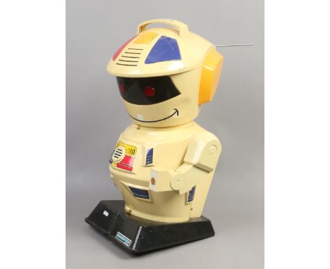 A 1980s Scooter 2000 radio controlled robot. Condition Report. To be used as a guide only. Incomplete.