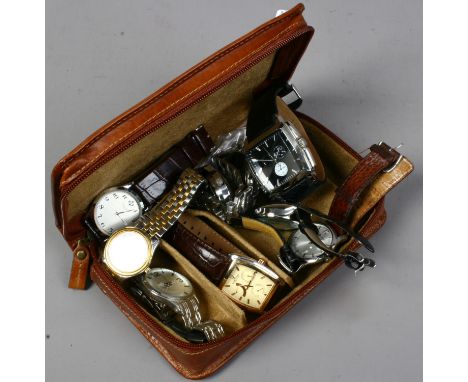 A quantity of gents wristwatches including a Rotary example.