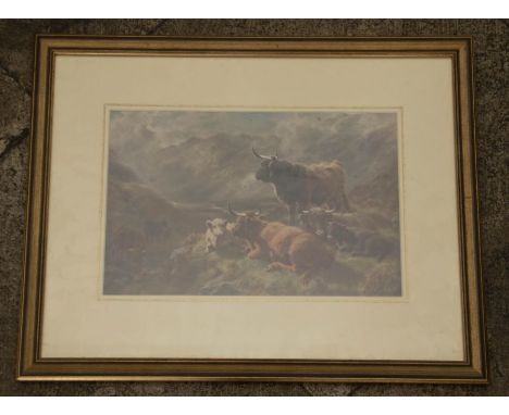 A William Watson print 'Head of Glencoe' - Argylshire, glazed, mounted and framed 37cm x 47cm&nbsp;
