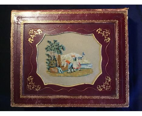 Early C.19th&nbsp;Scrap Book, c.90 leaves interleaved with coloured tissue, many with engravings-some coloured a few original