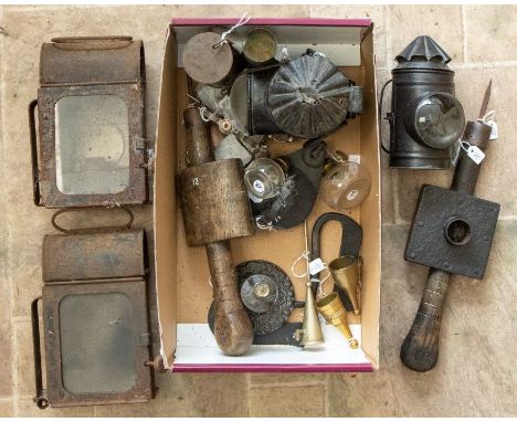 A selection of carbide, oil lamp, miniatures and snuffers.&nbsp;