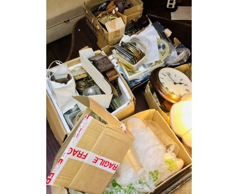 A quantity of brass clock spares, Vienna clocks, carriage clocks, etc. (5boxes)