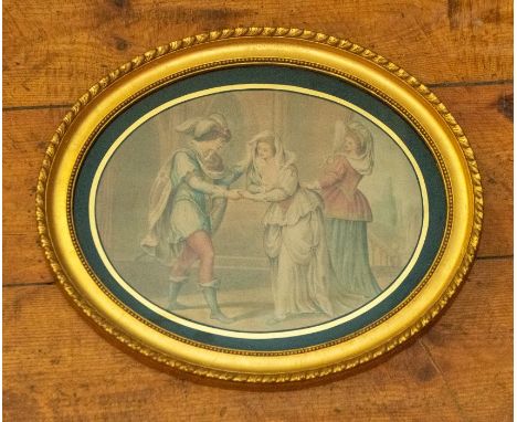 An Aquatint print of 'Jane Shore introduced to King Edward IV by the contrivance of the Mistress of Lord Hastings' see verso,