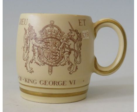 A Greys pottery king George VI coronation mug These lots have been donated by Rotary District 1210, Alumni Association suppor