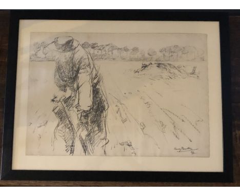 Harry Becker (English,&nbsp;1865-1928) Potato digging in holland lithograph, signed and dated to the bottom right glazed, mou