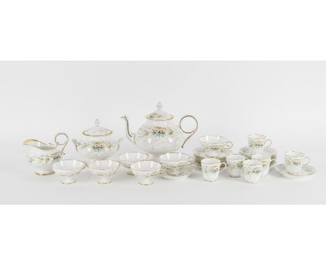 
	
		Limoges porcelain including a J.P. Limoges tea and coffee set, white body with floral spray decoration comprising 6 tea 
