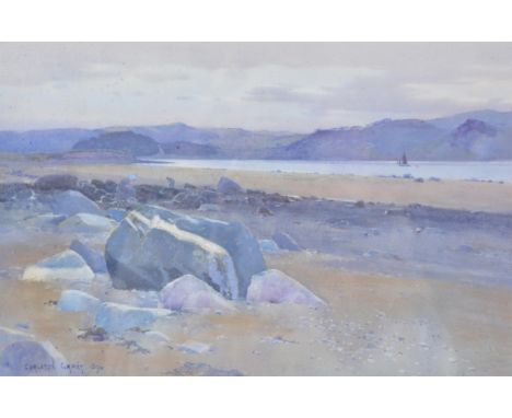 
	
		Carleton Grant (British 1858-1899)
		Cockle Pickers at Low Tide
		Watercolour
		Signed and dated 1896 lower left 
		23 x