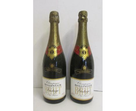 Two bottles 1975 Bollinger Vintage Brut Champagne