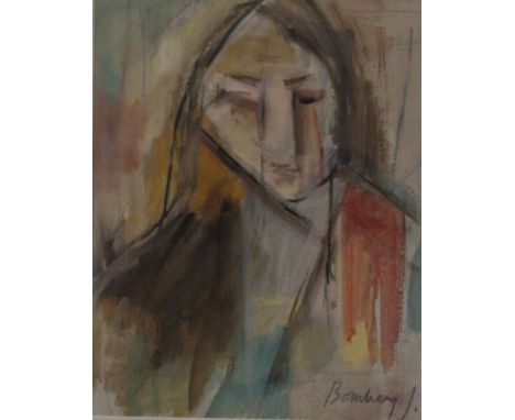 A follower of David Bomberg (1890-1957)  Nude figure reclining;  Portrait of a young girl  Watercolours  Signed Bomberg  24.5