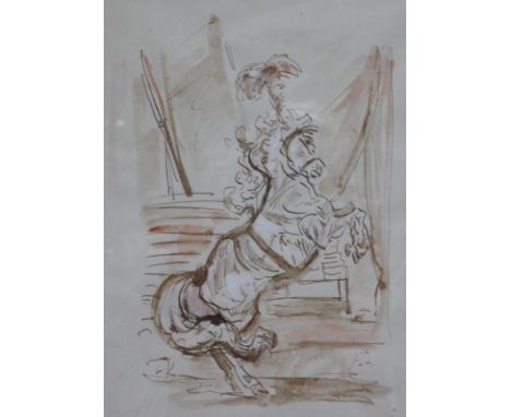 English School (Early 20th Century)  Clown;  Circus horse;  Children playing;  Watercolours  Two initialled L.K one unsigned 