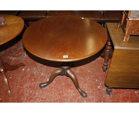 A Georgian mahogany snap top tripod table with bird cage action. 78cm diam.