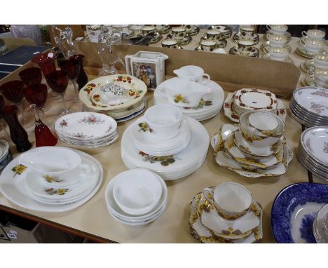 Quantity of china and glass to include C.W.S Windsor china part tea service,  'Regency' English part tea service, Royal Doult