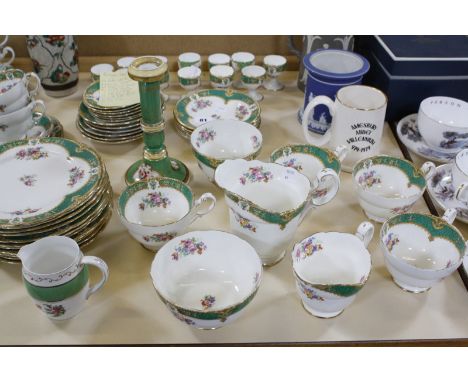 A quantity of assorted ceramics, to include four Royal Worcester cups and saucers, a blue and white part tea set, a Foley Chi