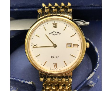 GENTS ROTARY ELITE WRIST WATCH IN CASE