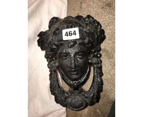 BLACKENED CLASSICAL FACE MASK DOOR KNOCKER 