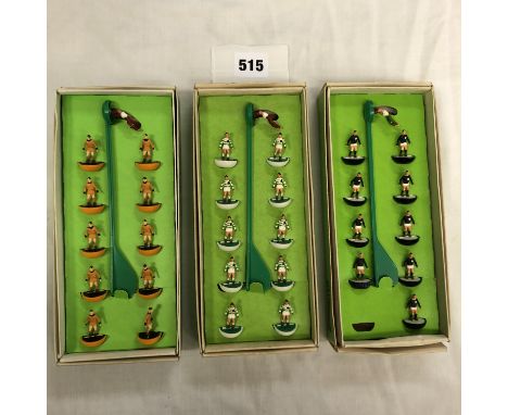 THREE SETS OF SUBBUTEO .00 SCALE TEAMS - SCOTLAND, DUNDEE UNITED AND CELTIC