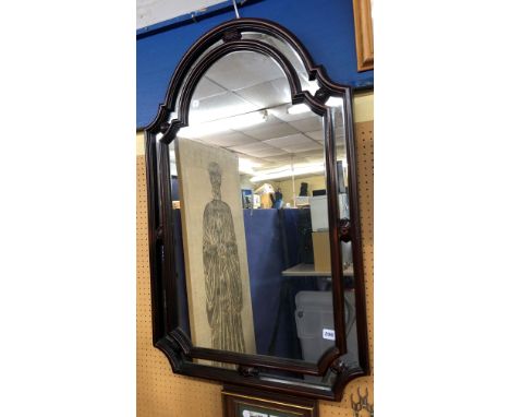 MAHOGANY ARCH FRAMED MIRROR 