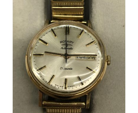 GENTS ROTARY AUTOMATIC WRIST WATCH ON EXPANDING STRAP