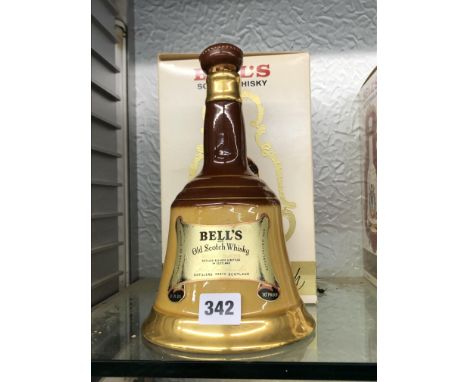 ONE BOXED BELLS SCOTCH WHISKY COMMEMORATIVE WEDDING DECANTER AND ONE UNBOXED STOPPER AF