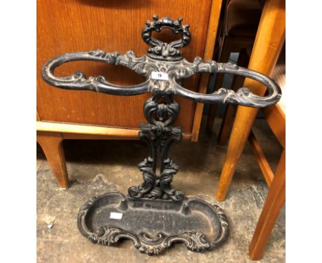 VICTORIAN STYLE CAST IRON TWIN CASE STICK STAND