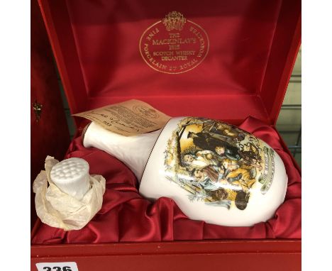 BOXED MACKINLAYS FINE SCOTCH WHISKY, THISTLE OF SCOTLAND DECANTER BY ROYAL WORCESTER 