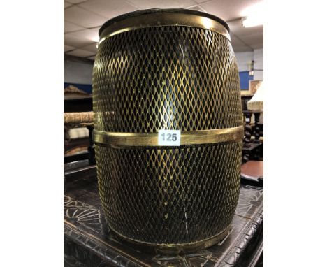 VINTAGE 1960S MESH BARREL COAL BUCKET/STOOL