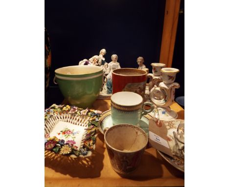 A selection of Victorian and later porcelain and ceramics to include a Royal Worcester cabinet cup and saucer, KPM planter, P