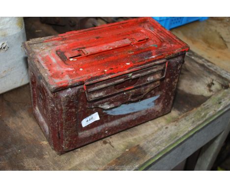 A vintage aluminium Ammo box marked US CAL50M2.