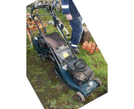 A Hayter Harrier 41 Auto drive lawn mower. (runner, engine started at time of cataloguing).