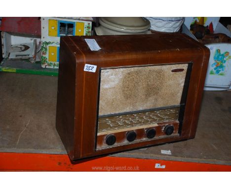 A vintage radio set.