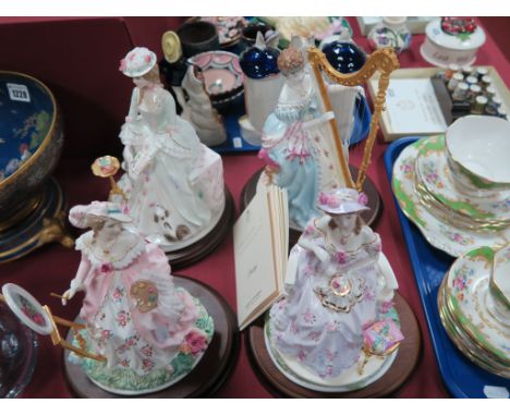Royal Worcester Set of Four 'The Graceful Arts', China figurines 'Poetry', Painting', 'Music', and 'Embroidery' all limited e