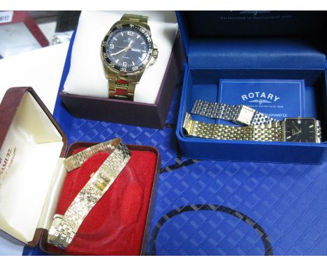 Accurist; A Gent's Quartz Wristwatch, boxed, together with a Rotary gent's wristwatch, in box, and a ladies Everite wristwatc