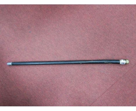 An Early XX Century Masonic Ceremonial Swordstick, the blade engraved with Masonic emblems, copper fitting to the handle, bla