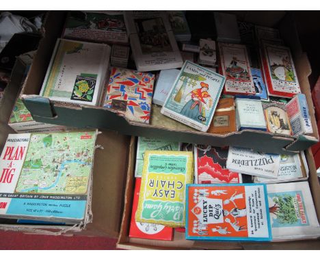 A Collection of Vintage Party Games, Card Games, including Brrrr!, Puzzledeun, Lucky Dip, etc and nine Waddingtons 'Plan-a-Ji
