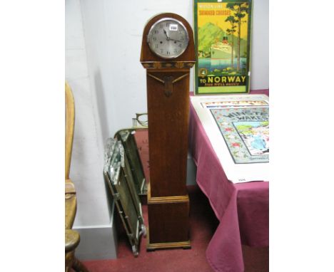 Early XX Century "Enfield" Grandmother Clock, with a silver dial, on bracket feet, 127cm high.