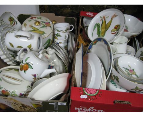 Royal Worcester "Evesham" Tureens Cup-Saucers etc:- Two Boxes