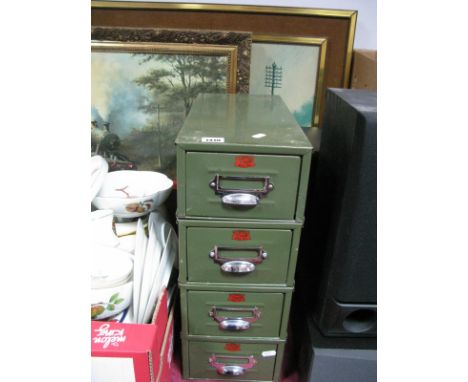 Large Quantity of Projector Slides, in four green metal Veteran Series drawers.