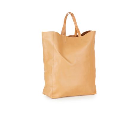 A 'Hippopotamus' tote bag, Celine light brown calf leather(Width: 30cm)