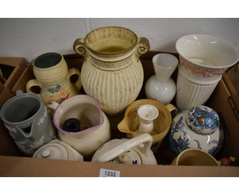 A selection of jugs and Vases including Wedgwood, Mason's, and Carlton Ware etc.